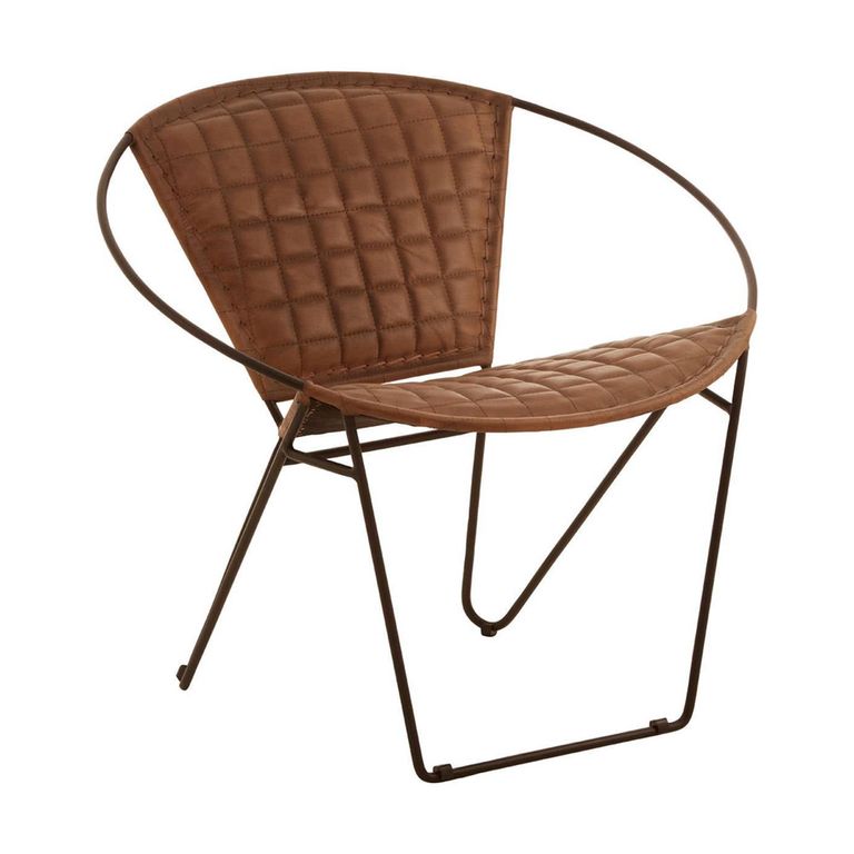 Buffalo Iron Chair - Light Brown - Leather