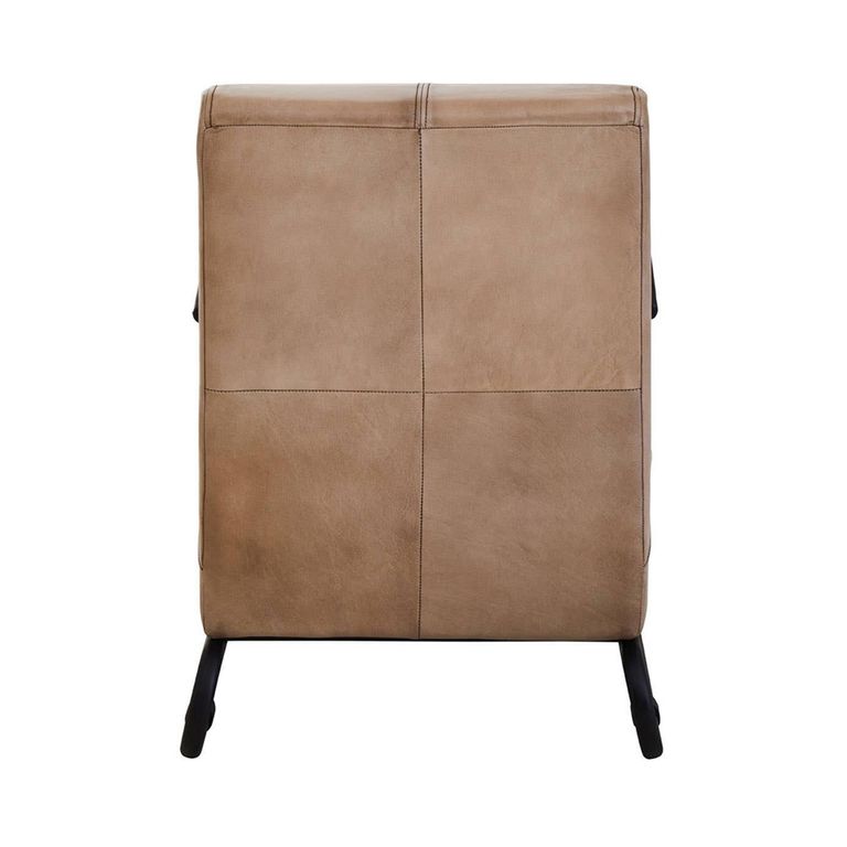 Buffalo Lounge Chair - Grey - Leather with Metal Legs