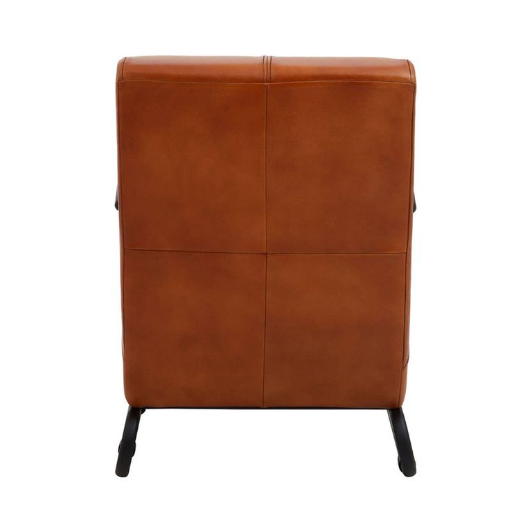 Buffalo Lounge Chair - Tan - Leather with Metal Legs