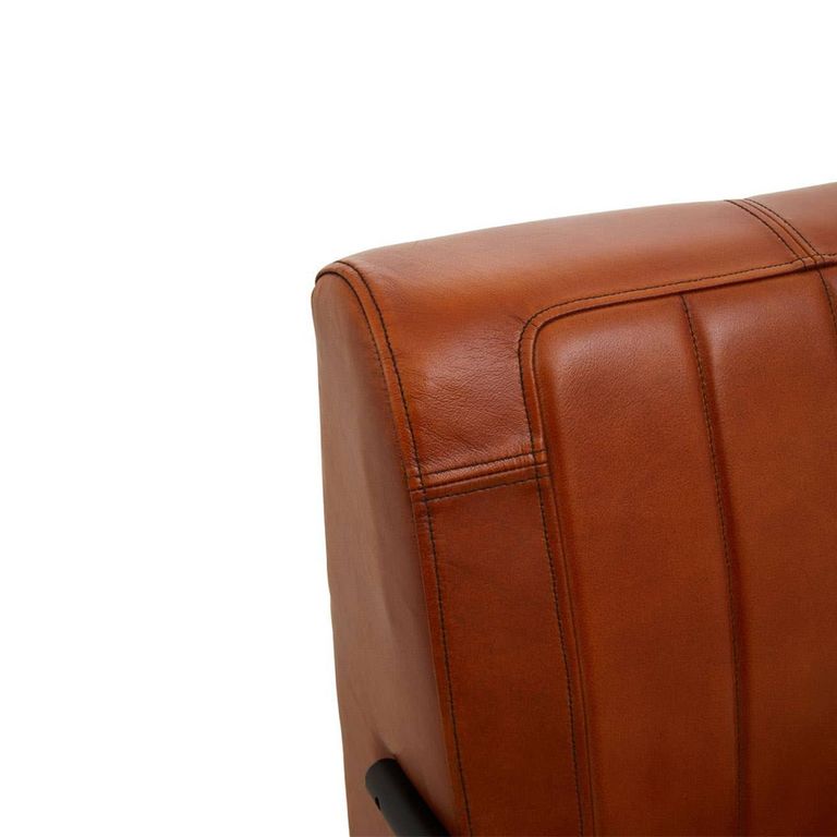 Buffalo Lounge Chair - Tan - Leather with Metal Legs