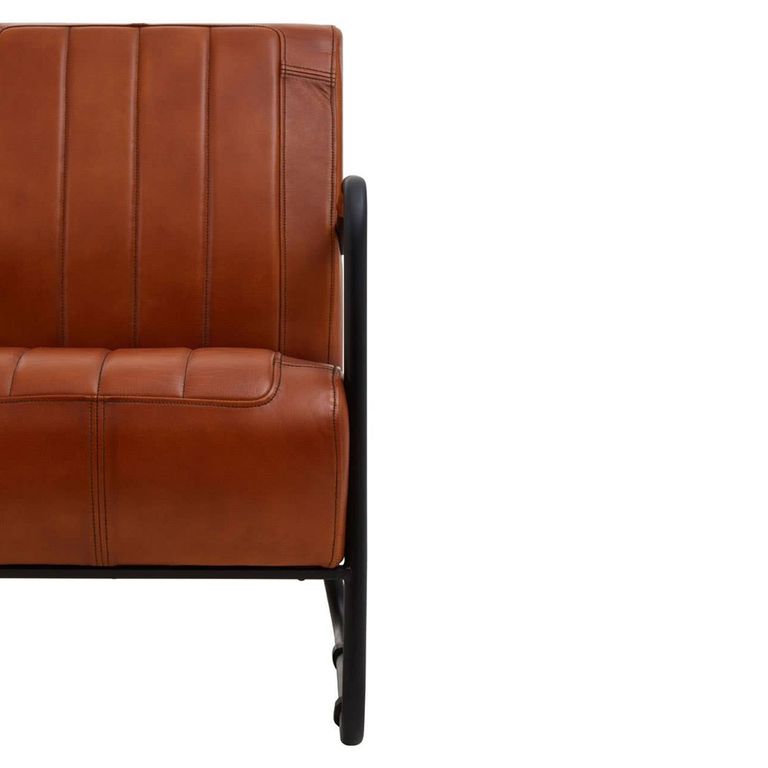 Buffalo Lounge Chair - Tan - Leather with Metal Legs