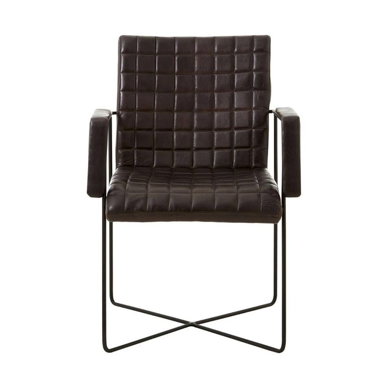 Buffalo Weave Chair - Black - Leather with Metal
