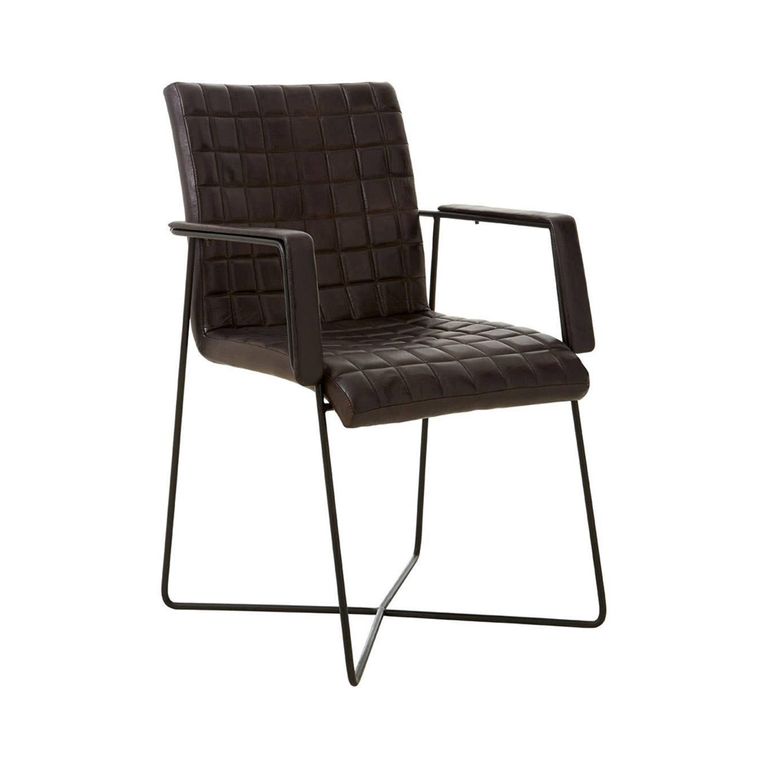 Buffalo Weave Chair - Black - Leather with Metal