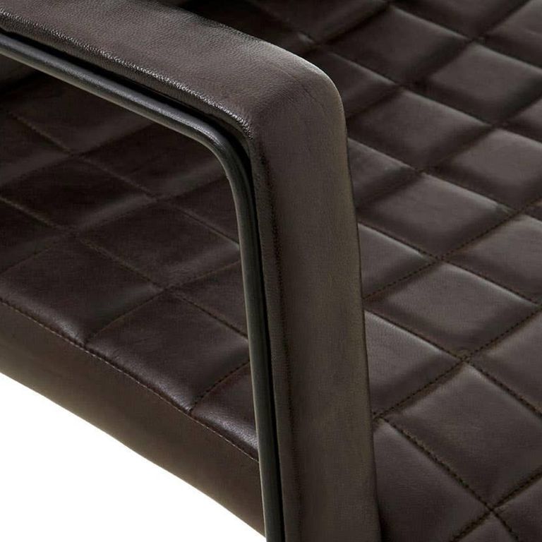 Buffalo Weave Chair - Black - Leather with Metal