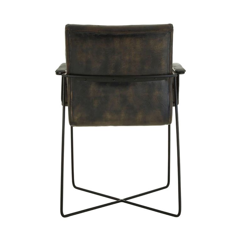 Buffalo Weave Chair - Grey - Leather with Metal