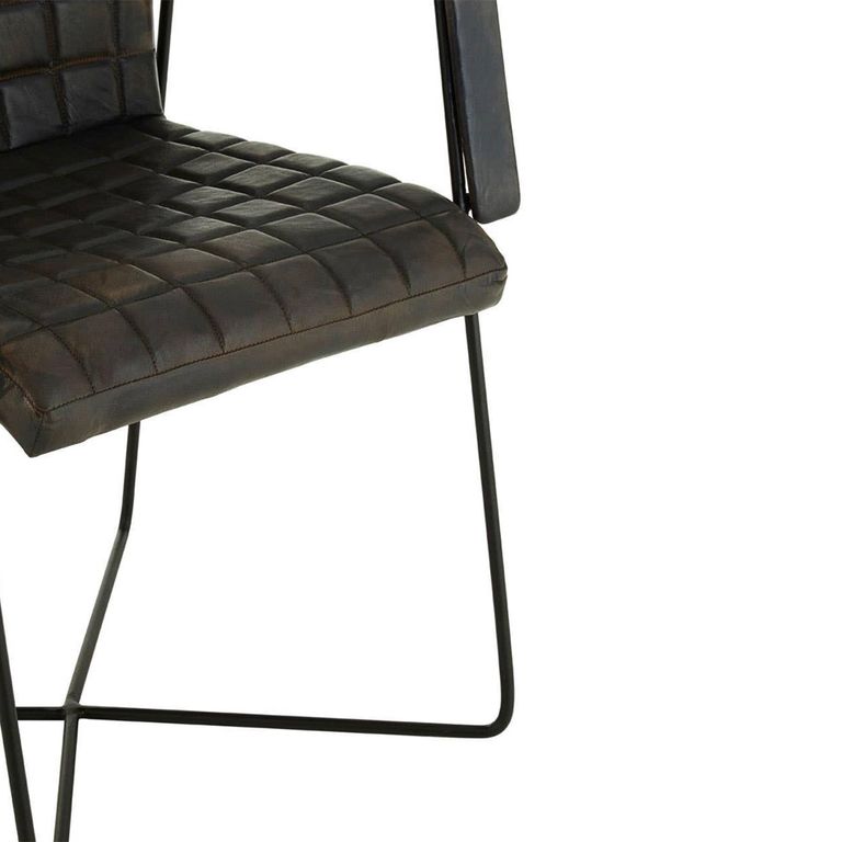 Buffalo Weave Chair - Grey - Leather with Metal