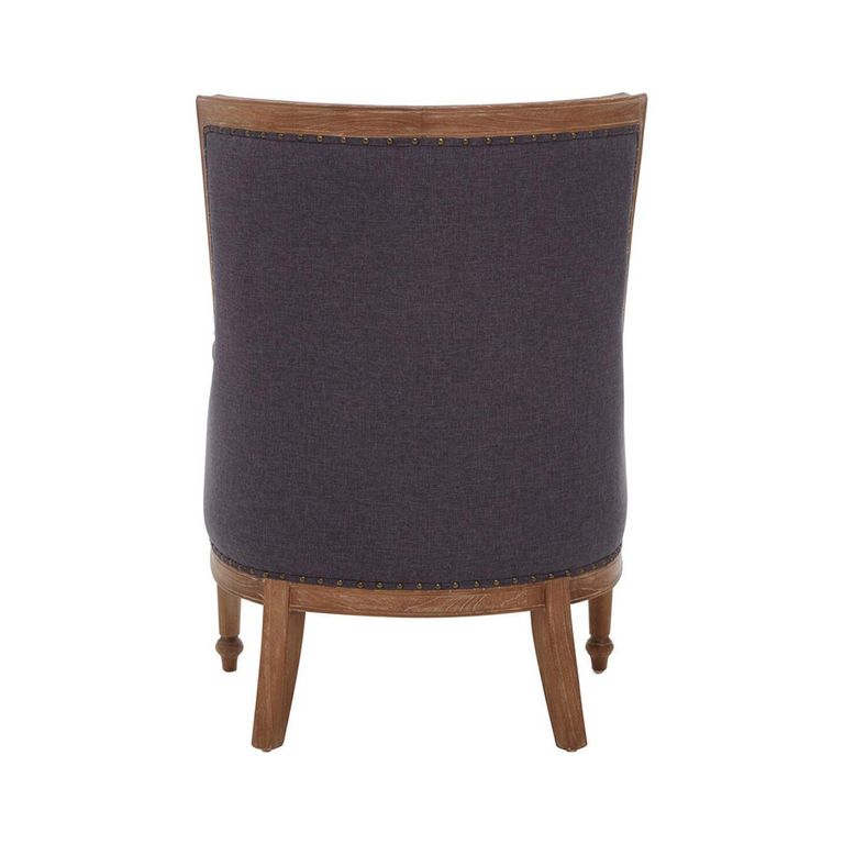 Cabra Armchair - Graphite Grey Fabric with Mahogany Wood Frame