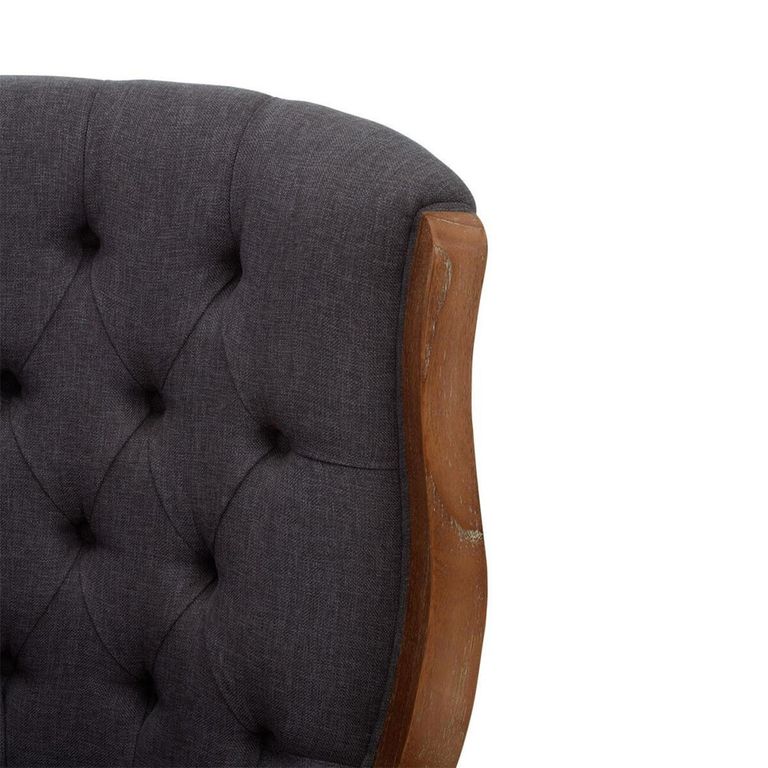 Cabra Armchair - Graphite Grey Fabric with Wood