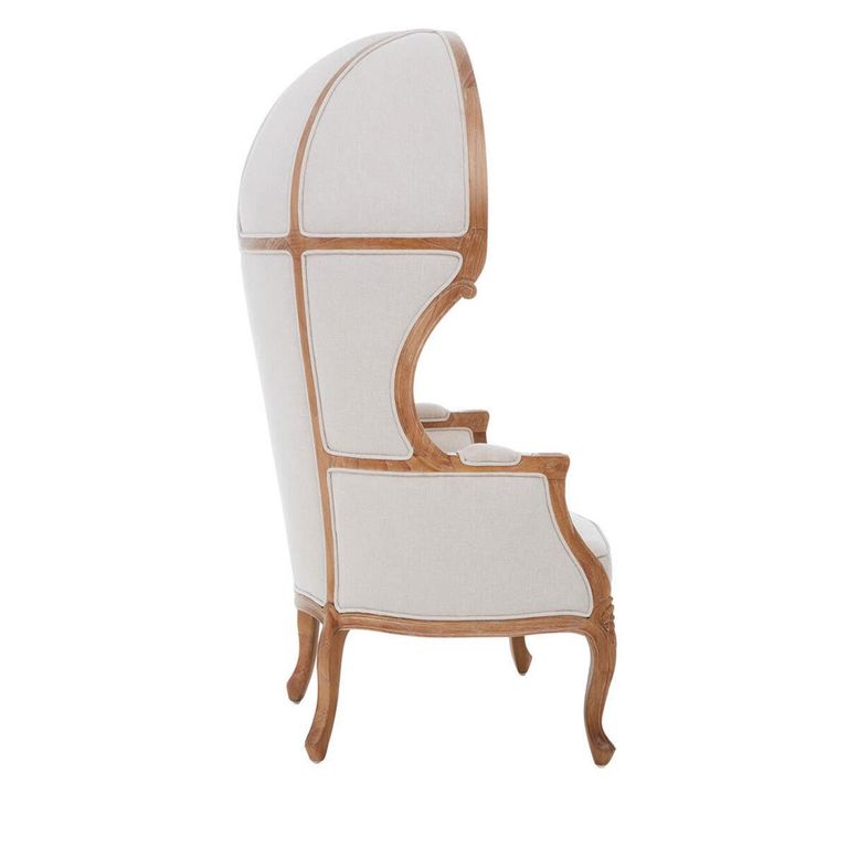 Cabra Dome Armchair - Cream Fabric with Wood Frame