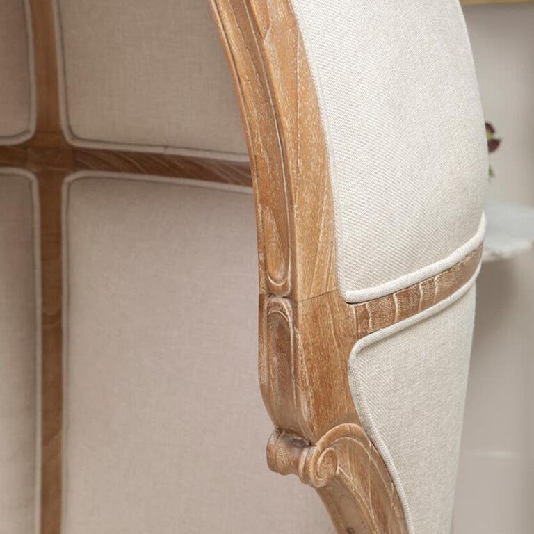 Cabra Dome Armchair - Cream Fabric with Wood Frame