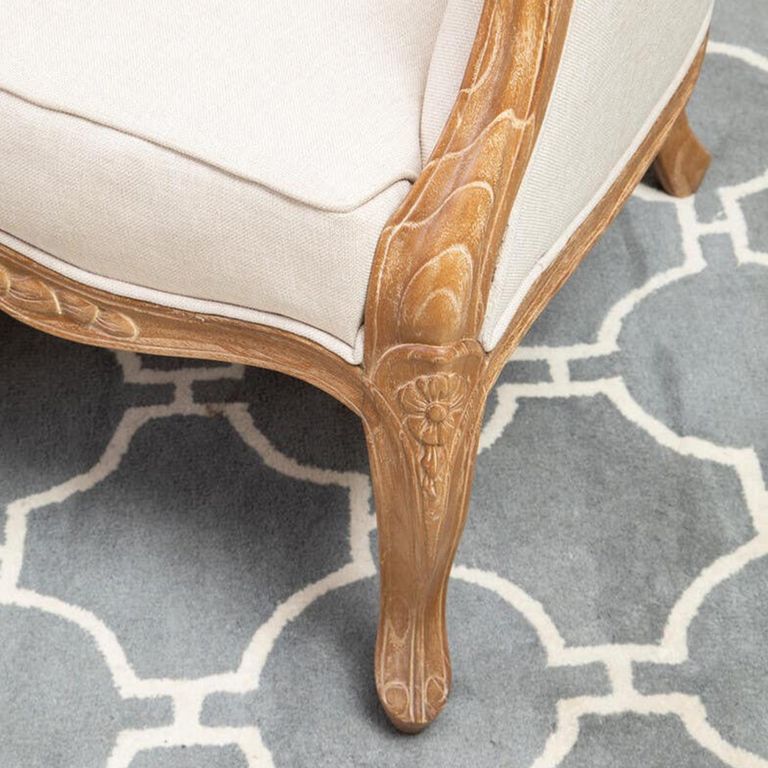 Cabra Dome Armchair - Cream Fabric with Wood Frame