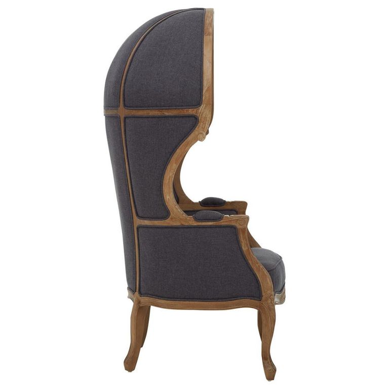 Cabra Dome Armchair - Graphite Grey Fabric with Wood Frame