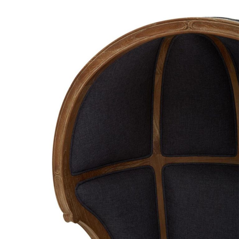 Cabra Dome Armchair - Graphite Grey Fabric with Wood Frame