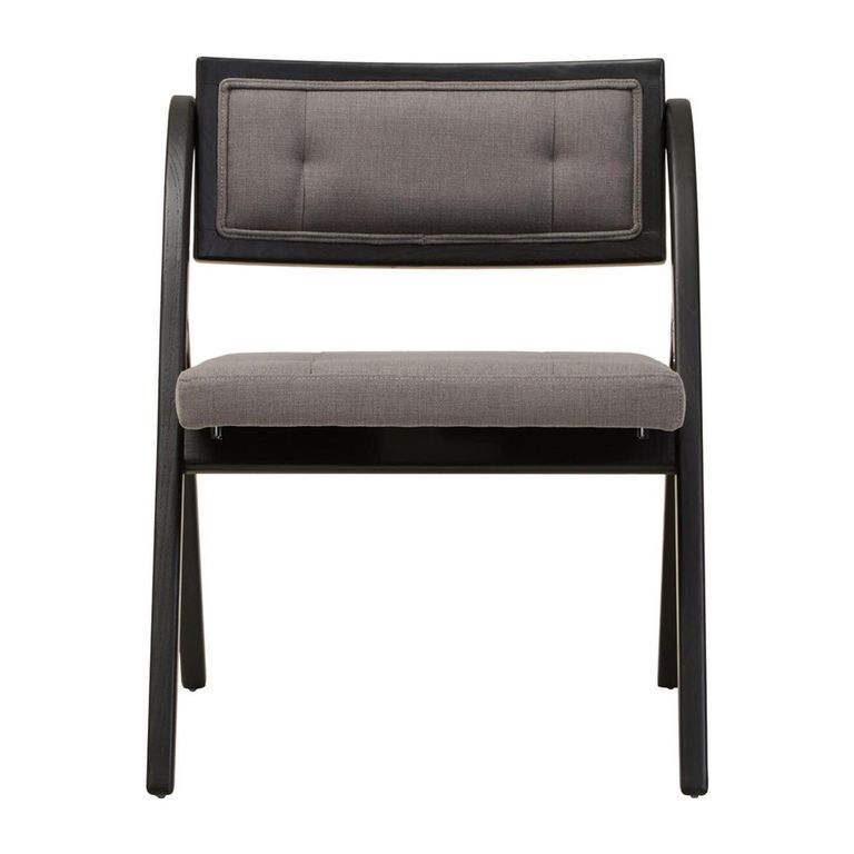 Cebu Folding Chair - Grey Wash - Padded - Black Elm Wood