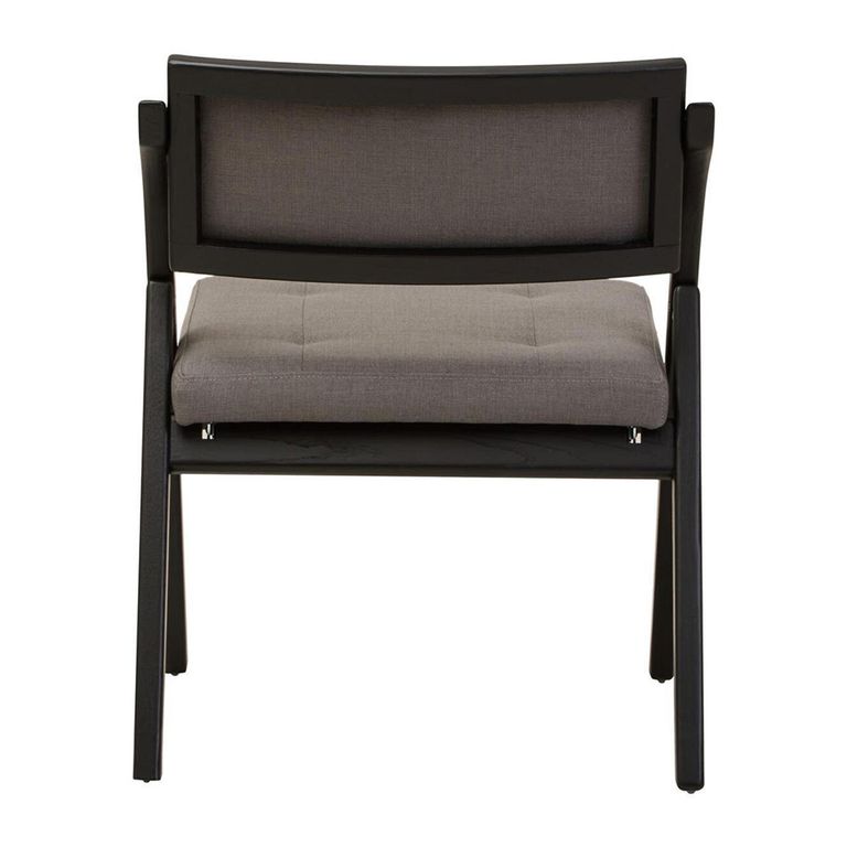 Cebu Folding Chair - Grey Wash - Padded - Black Elm Wood