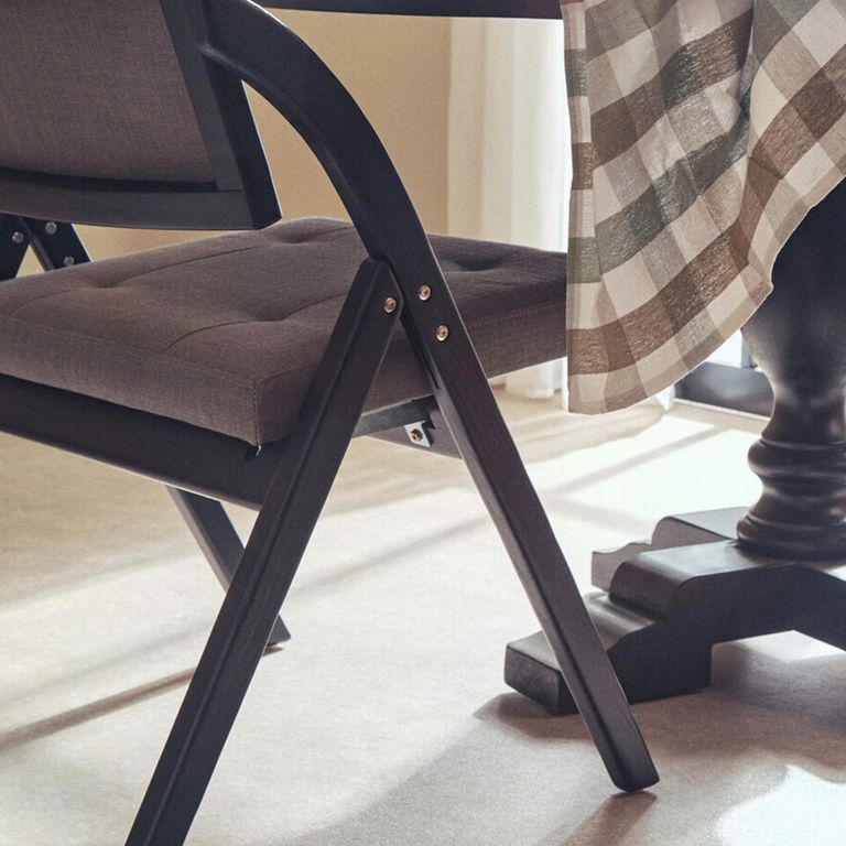 Cebu Folding Chair - Grey Wash - Padded - Black Elm Wood