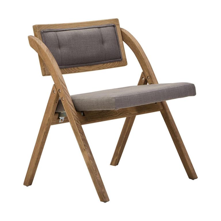 Cebu Folding Chair - Grey Wash - Padded - Elm Wood