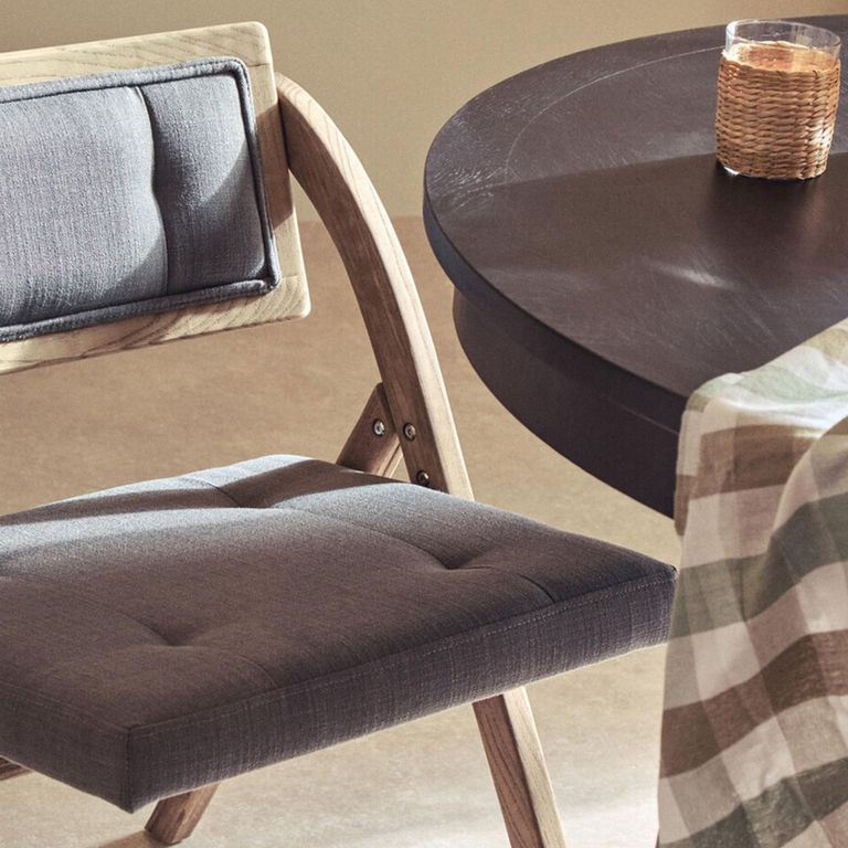 Cebu Folding Chair - Grey Wash - Padded - Elm Wood