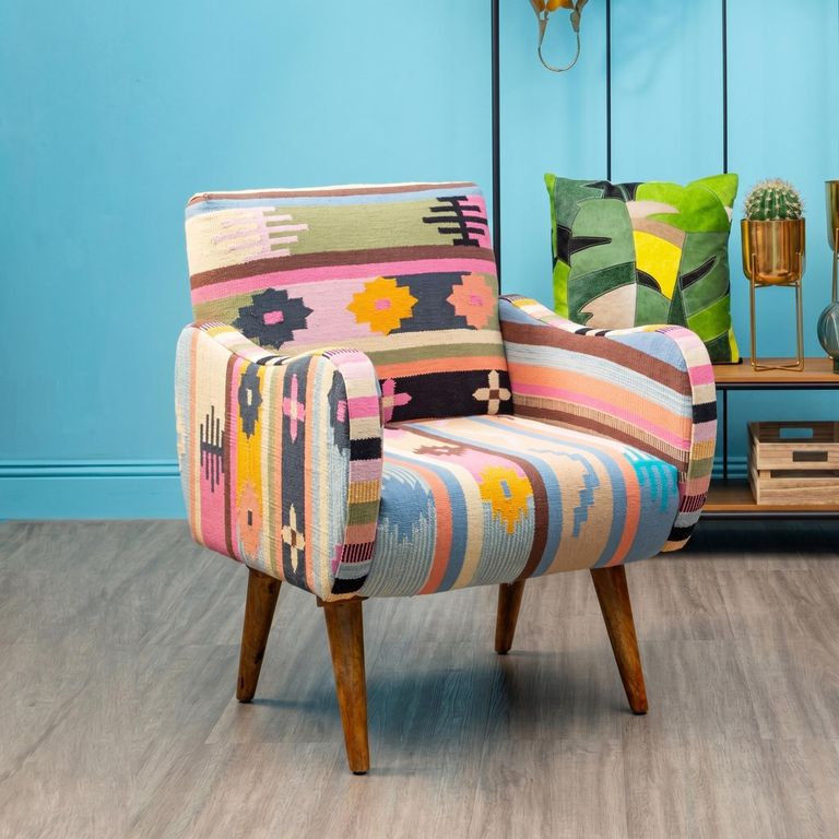 Cefena Armchair - Multicoloured Fabric