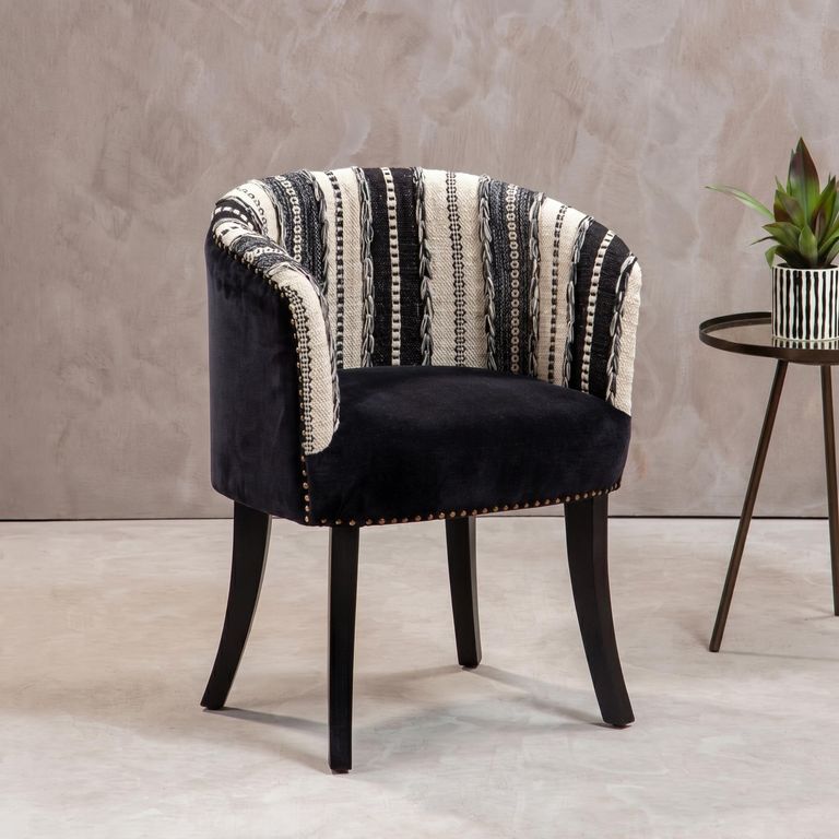 Cefena Chair - Black and White Fabric