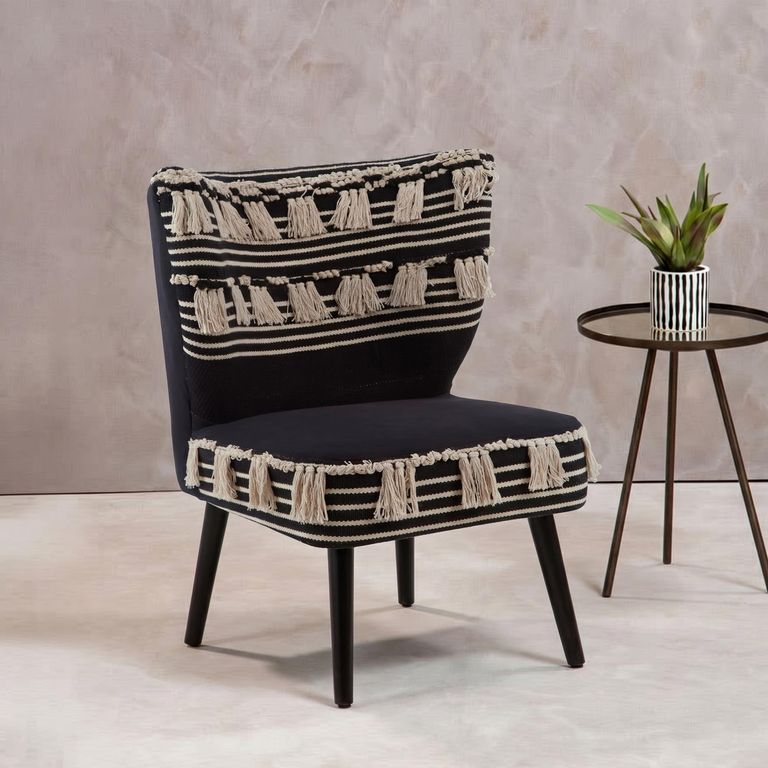 Cefena Moroccan Chair - Black Fabric