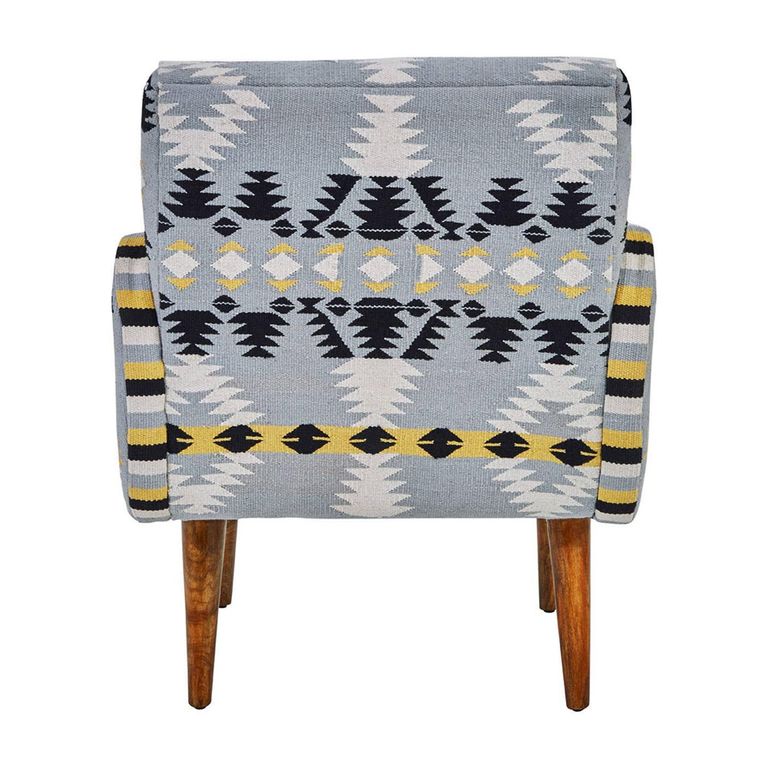 Cefena Armchair - Blue Fabric - Kilim Style