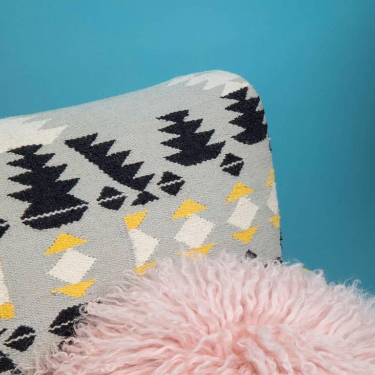Cefena Armchair - Blue Fabric - Kilim Style