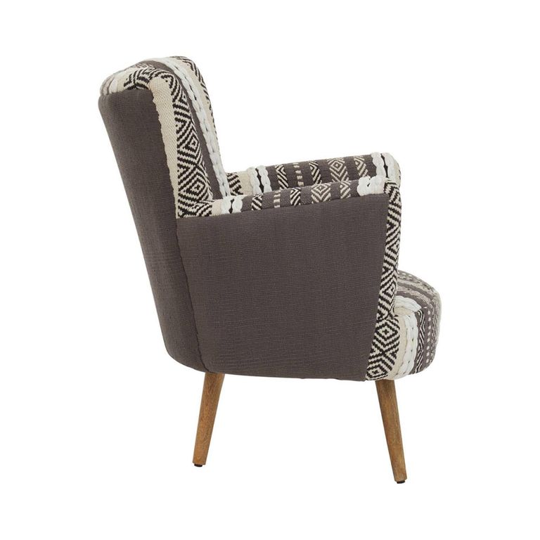 Cefena Armchair - Grey Fabric with Flared Arms