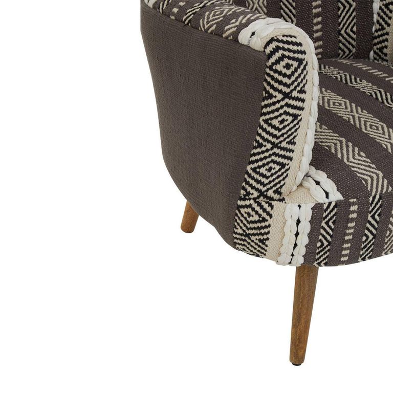 Cefena Armchair - Grey Fabric with Flared Arms