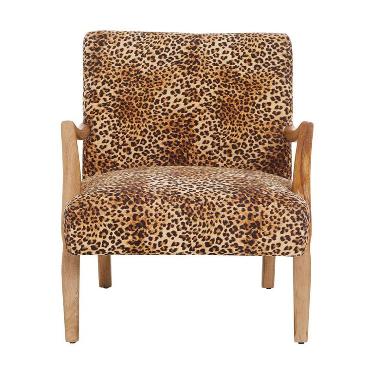 Cefena Armchair - Leopard Print Fabric
