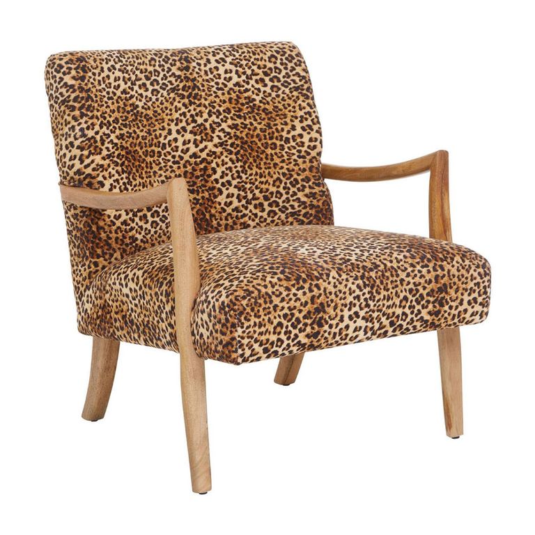 Cefena Armchair - Leopard Print Fabric