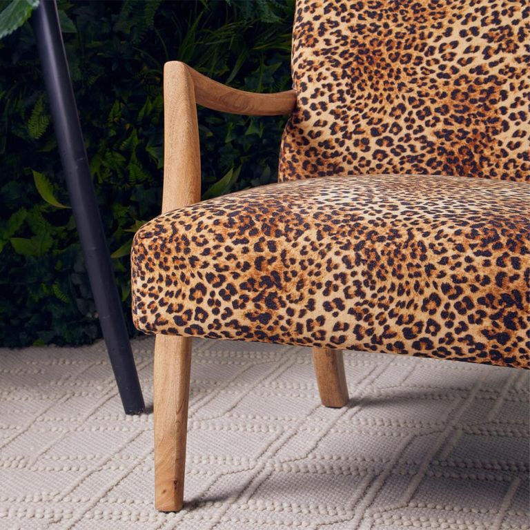 Cefena Armchair - Leopard Print Fabric