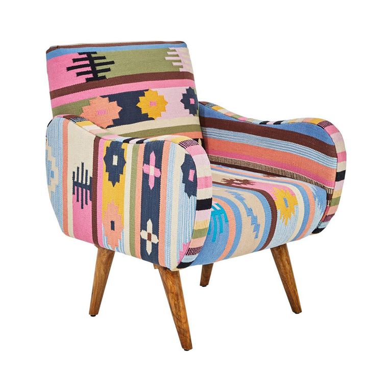 Cefena Armchair - Multicoloured Fabric