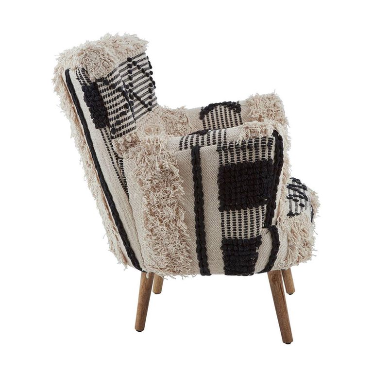 Cefena Armchair - White Fabric - Berber Style