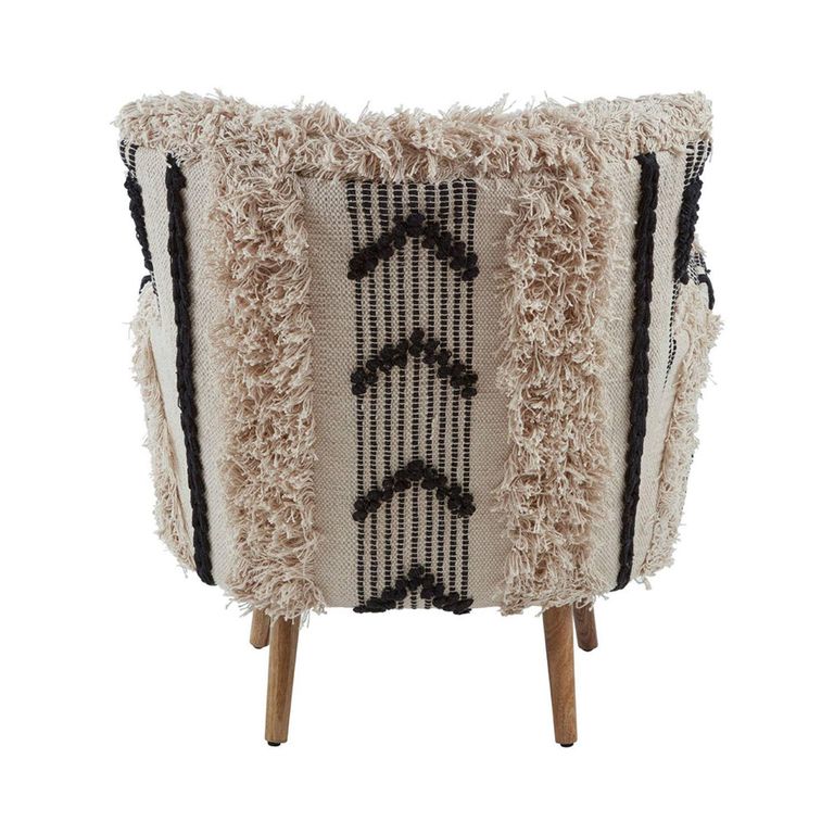 Cefena Armchair - White Fabric - Berber Style