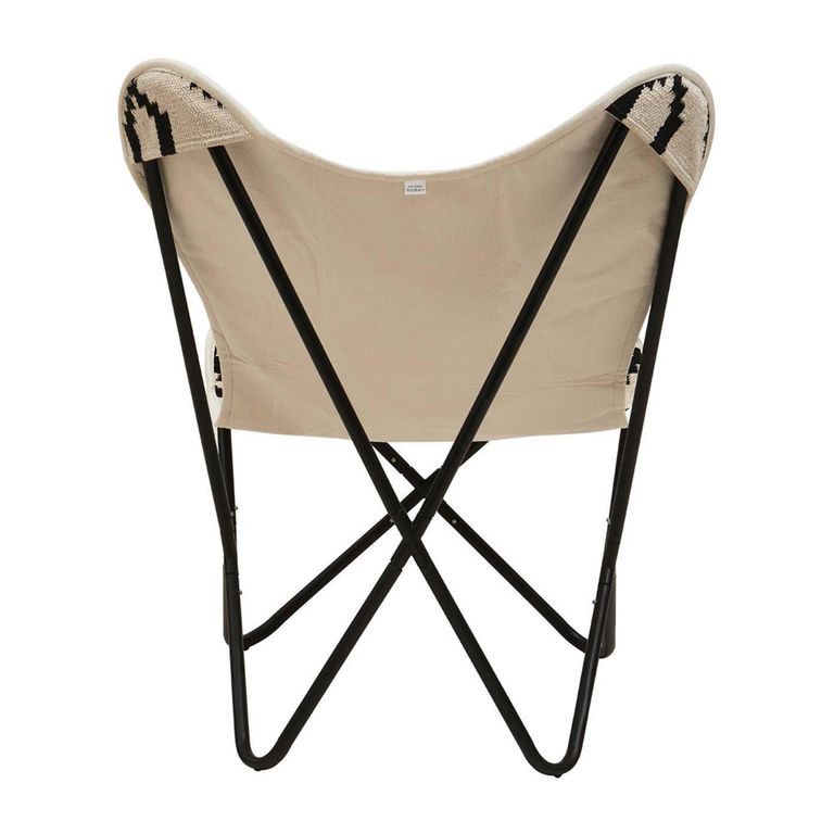 Cefena Butterfly Chair - Black and White Patterned Fabric