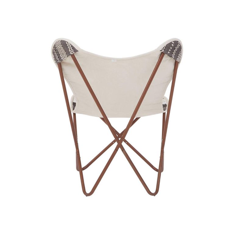 Cefena Butterfly Chair - White and Grey Fabric with Rose Gold