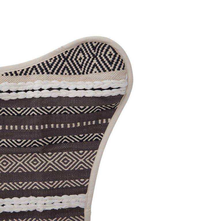 Cefena Butterfly Chair - White and Grey Fabric with Rose Gold