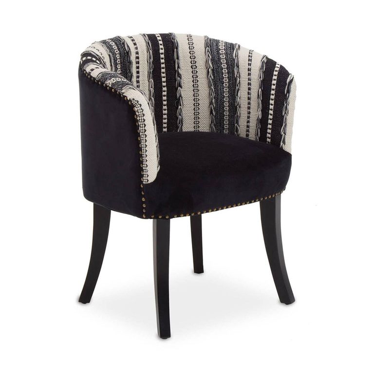 Cefena Chair - Black and White Fabric