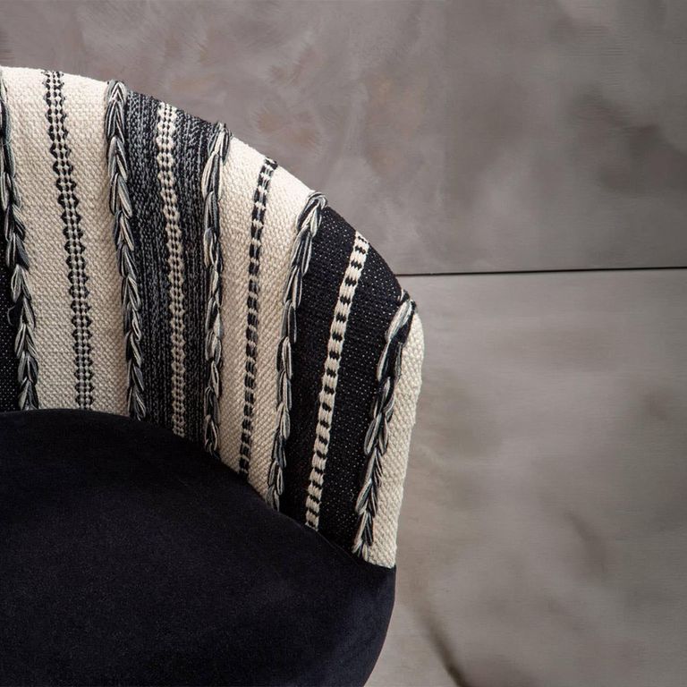 Cefena Chair - Black and White Fabric