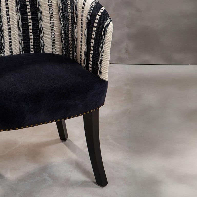 Cefena Chair - Black and White Fabric
