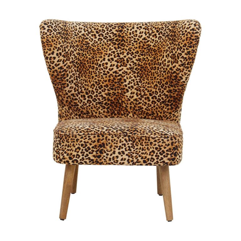 Cefena Chair - Leopard Print Velvet Fabric