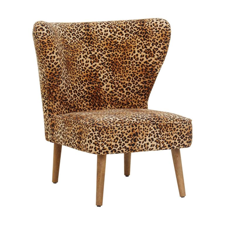 Cefena Chair - Leopard Print Velvet Fabric