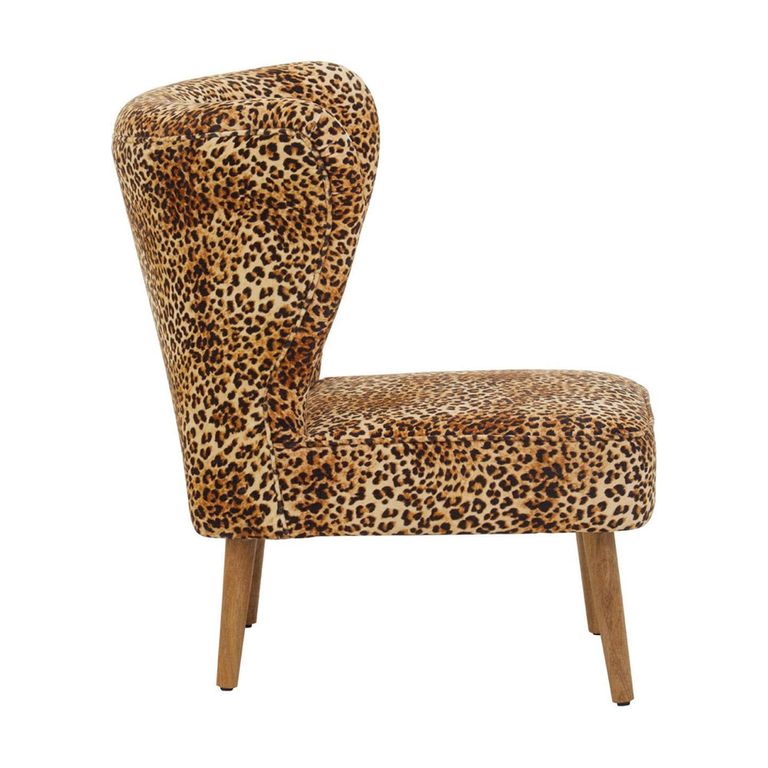 Cefena Chair - Leopard Print Velvet Fabric