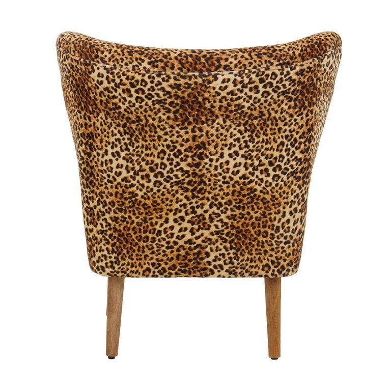Cefena Chair - Leopard Print Velvet Fabric