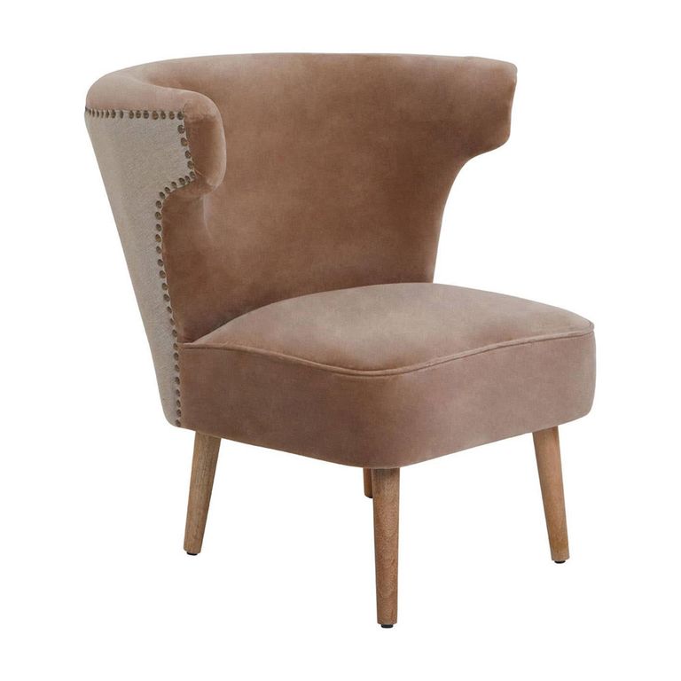 Cefena Chair - Mink Velvet Fabric