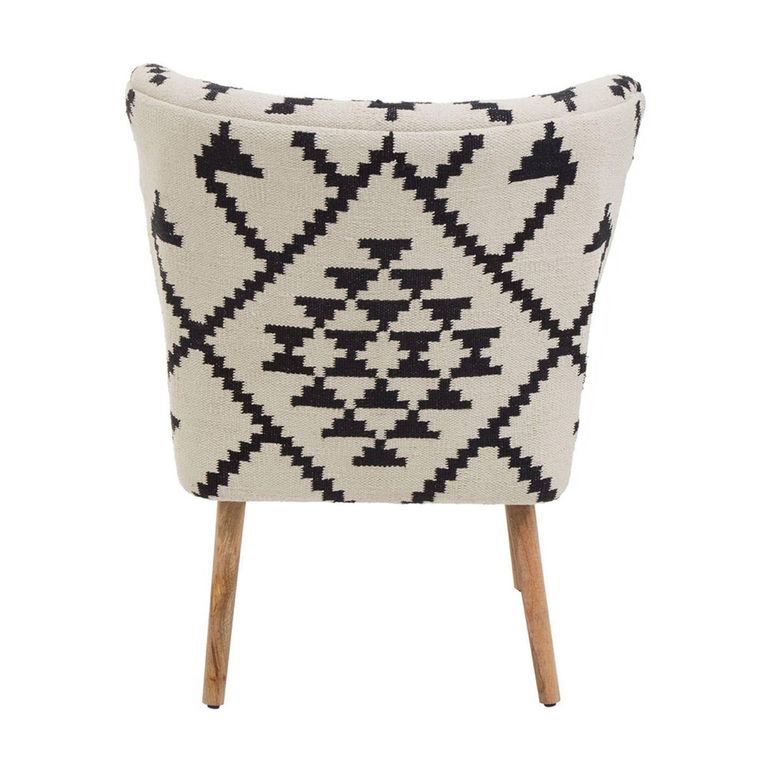 Cefena Chair - White and Black Fabric - Berber Style
