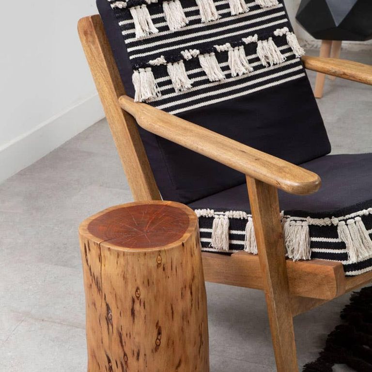 Cefena Lounge Chair - White and Black Fabric