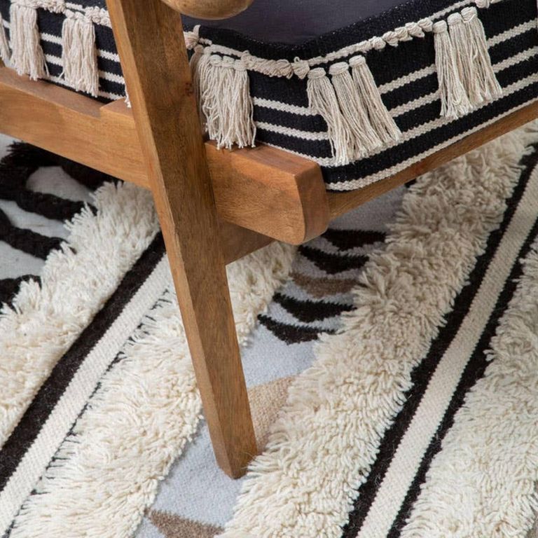 Cefena Lounge Chair - White and Black Fabric