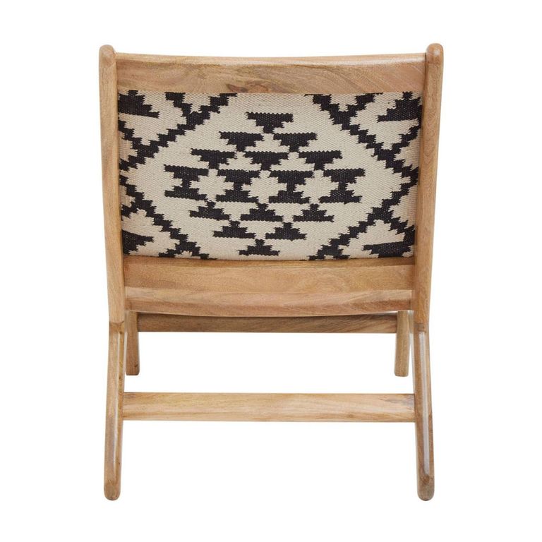 Cefena Lounge Chair - White and Black Fabric - Berber Style